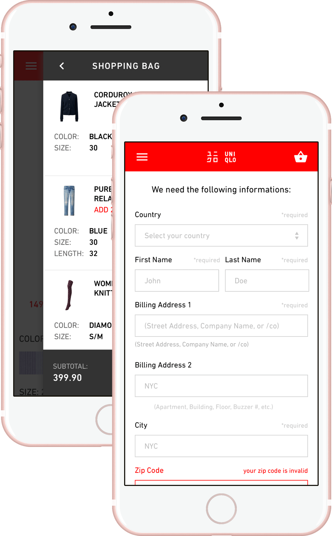 Uniqlo App Mockup